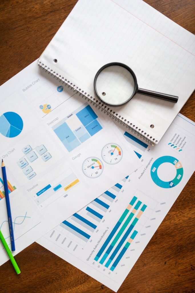 SEO performance report and data analysis charts
