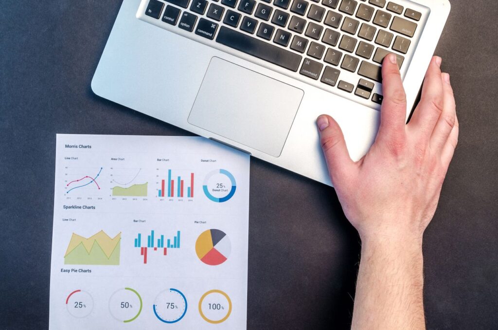 Laptop displaying customizable medical billing report data